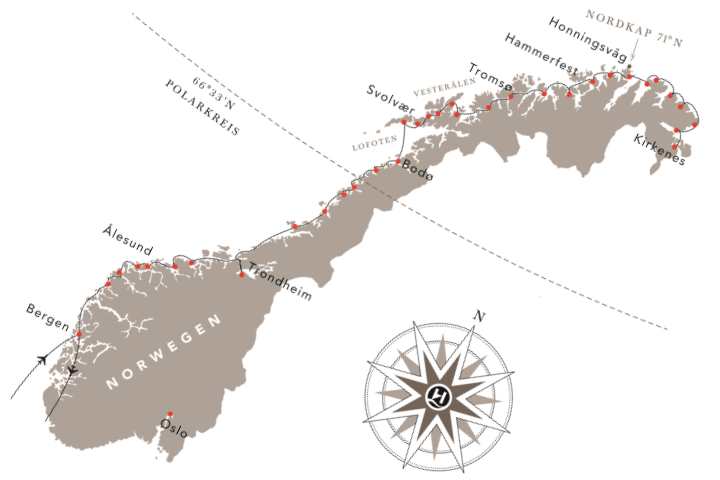 Postschiffroute - Polarlichter erleben 2019